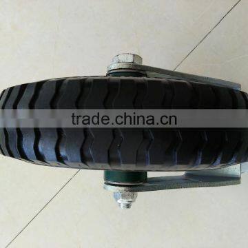 Heavy Duty Fixed Zinc Plate Foamed PU Caster Wheels photo-3