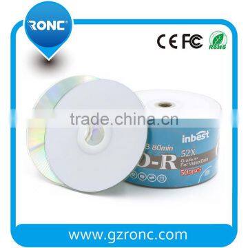 Top selling grade A+ white inkjet printable 700mb cd-r