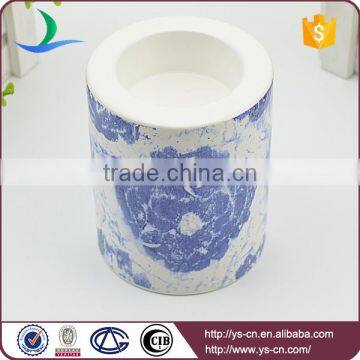 Hot sale gray decal ceramic tea light candle holder wholesale