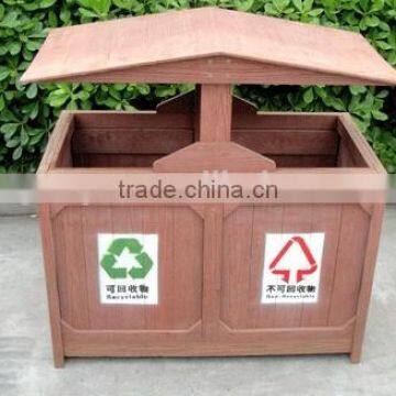 Natural Environment-friendly Wpc Outdoor Wood Plastic Composite Garbage Trash Can for Garden photo-5