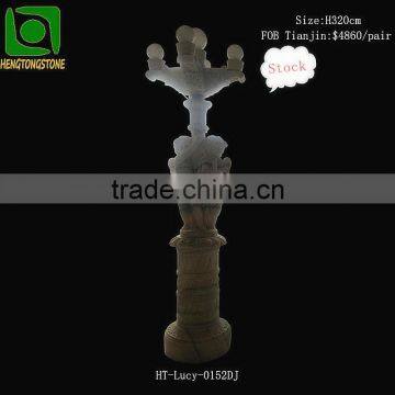 White Marble Lamp With Little Angel Statues