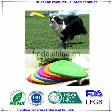 Round shape colorful food gradesilicone dog flying disc,dog toy,dog collar