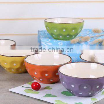 5'' Dot Printing Ceramic Bowl , Promotion Dot Printing Bowl photo-3