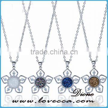 Latest Design Drusy Gemstone Druzy Pendant Wholesale Amethyst Natural Druzy Necklace photo-2