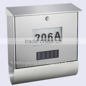 Classic Solar Led Lighted house number mailboxes with Newspaper Holders