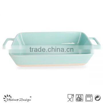 Ceramic Square Embossed Blue Bakeware photo-2