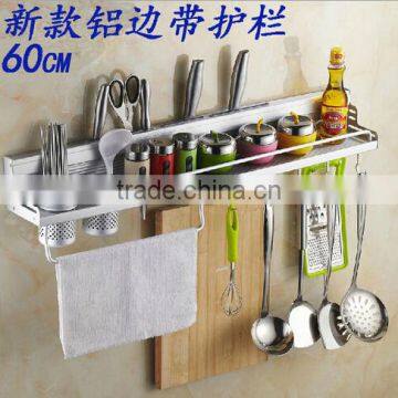 The space Aluminum Alloy knife edge aluminum guardrail multifunctional kitchen storage rack