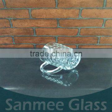 Mini Embossed Glass Beer Mug With Handle photo-2