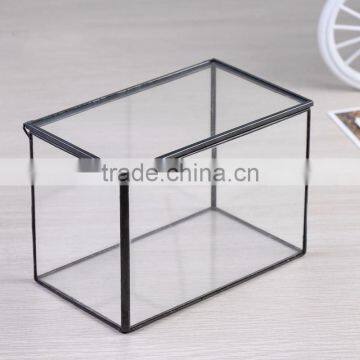 Garden Decoration Geometric Glass Terrarium / Cube / Handmade Glass Plant Flower Pot for Indoor Garden