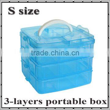 3-layer Clear Portable Tool Toys Organizer Cosmetic Adjustable Plastic box storage