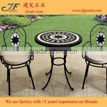 Outdoor Flod Furniture Ceramic Mosaic Garden Coffee Table Set Designs photo-3