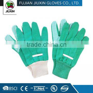 JX68C324 Multipurpose Drill cotton garden glove with PVC dots on palm