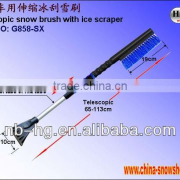 Telescopic powerful snow brush with ice scraper