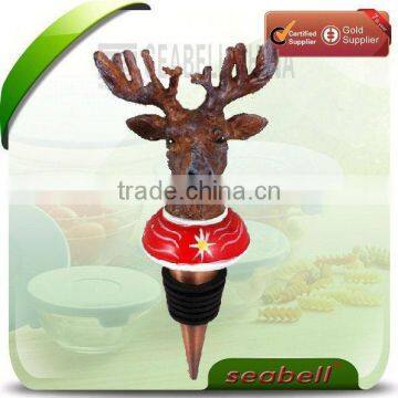 WS13-3 red poly deer wine stopper