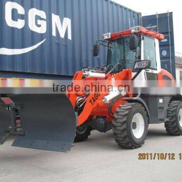 wheel loader with snow blade snow bucket