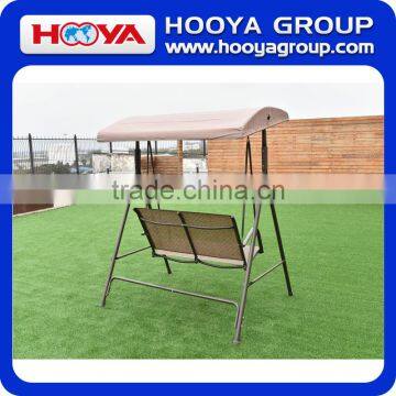 Iron Outdoor Double Haning Swing Brown Chair photo-3