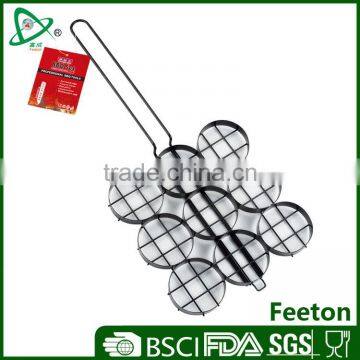 9 BBQ hamburger grilling basket net