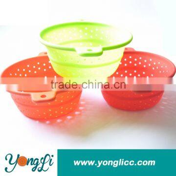 Pratical Steamer Fruit Leakage Collapsible Silicone Colander Strainer