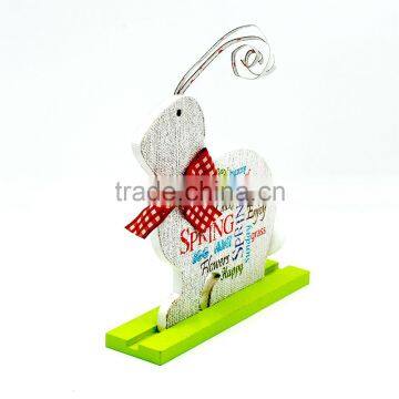 Wholesale Cute White and Red Table Top Use Handmade Handicrafts Easter Rabbit Decoration photo-2