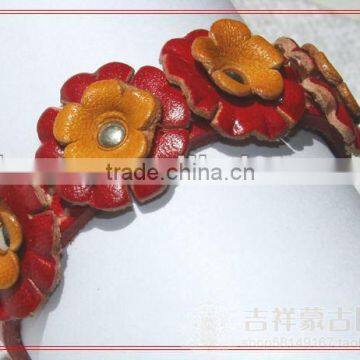 Special good handmade flower leather bracelets for girls