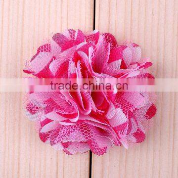 handmade mesh and chiffon flower for kids clothing