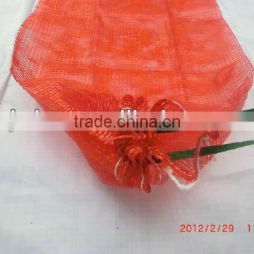 45*75cm orange red color mesh bag for vegetables fruits