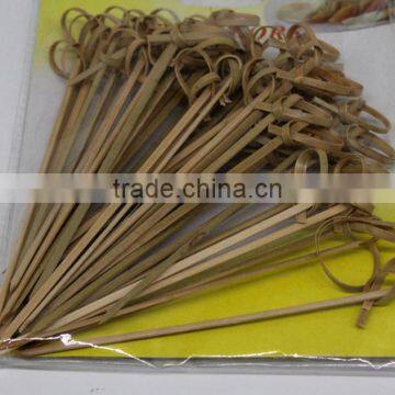 Wholesale high quality Flat bamboo Salad Sticks with flower knots