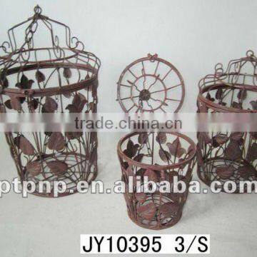 Metal cage planter with lock