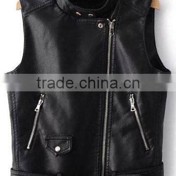 High quality wholesale life Chinese fashion short Leather custom black women jacket