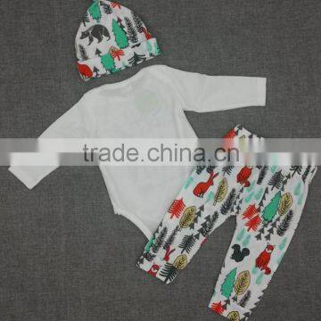 Wholesale Gifts Infants Toddlers Bodysuit and Pants Baby 3 Pcs Set photo-5
