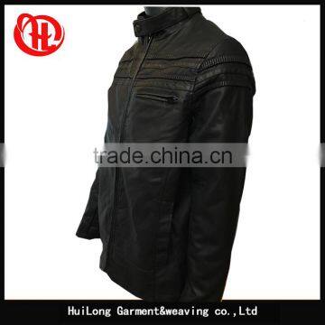 Custom Quality Cool Winter Men pu Leahter Jacket With Pocket photo-2