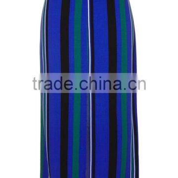 New Arrival Brand Design Stripe Split Maxi Skirt Blue Fashion Long Summer Skirts Muslim Fitting photo-3