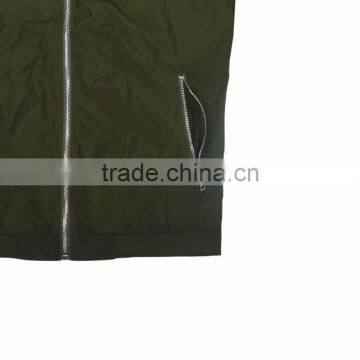 Spring Olive Green Denim Bomber Jacket Mens photo-6