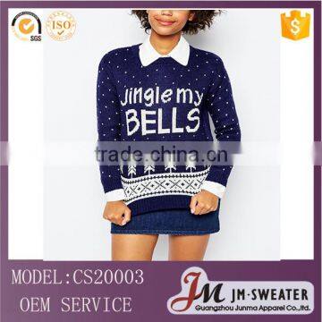 new design women christmas sweater with short sleeve