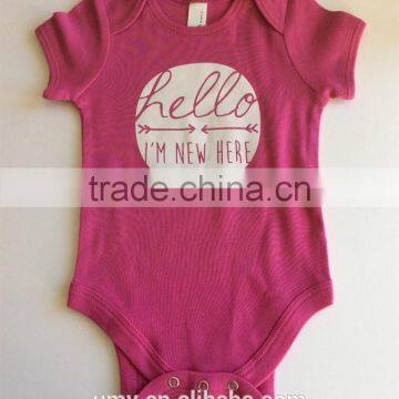 Summer Short Sleeve Custom Organic Cotton Bodysuit For Baby photo-3