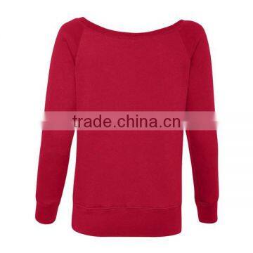 Women Plain Red Sweatshirt, Tri-blend Sweatshirt With Many Colors photo-2