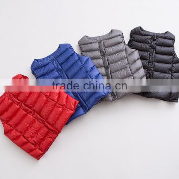 high quality casual boys winter down feather filled kids padded vests