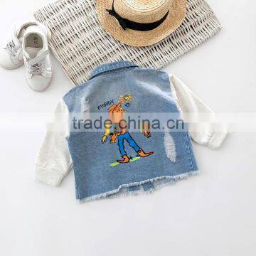 S17630A 2017 Spring Autumn Children Cartoon Coat Kids Denim Jacket photo-5