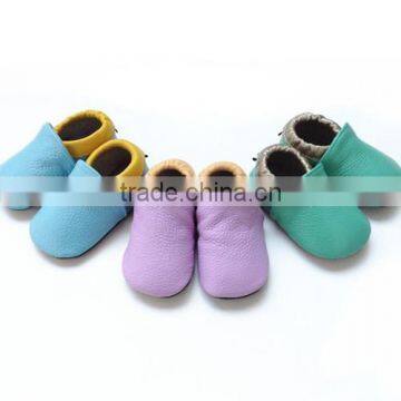 Pink Leaves Rubber Sole Baby Shoes Genuine Leather High Quality Kids Shoes photo-5