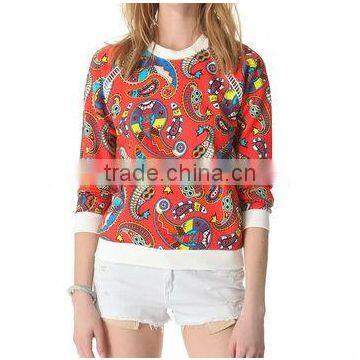 2013 fancy pattern span cotton blouse women