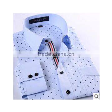 Long Sleeve Man's Dress Fashionable Printed Work Cotton Uniform Elongated t Shirt photo-2