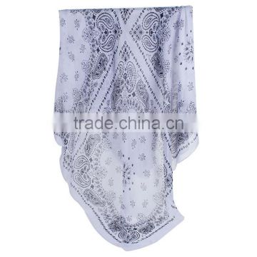 Voile Scarves & Wraps Square Black White Scarf Wholesale