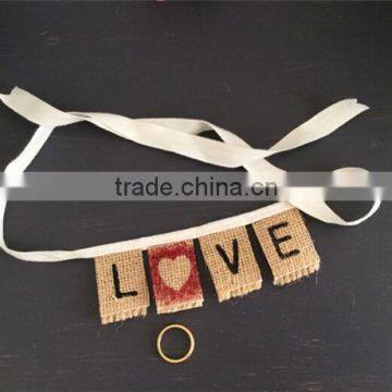 LOVE Tiny & Shabby Hessian Cake Topper Micro Mini Bunting Fun Cupcake Decor photo-5
