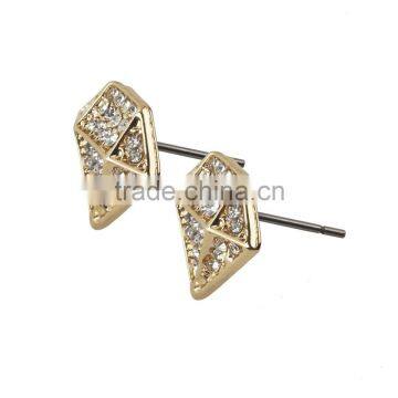 Hot Sale Fashion Fancy Hiphop Diamond Silver Earrings Jewelry For Party Girls Wholesale