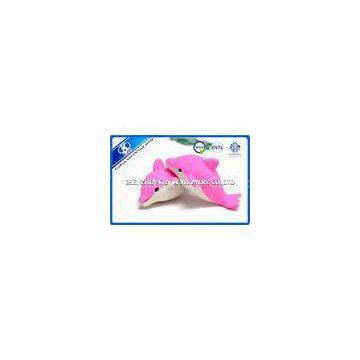 Cartoon Pink dolphin Animal Shaped Novelty Erasers for Kids , Injection Molding