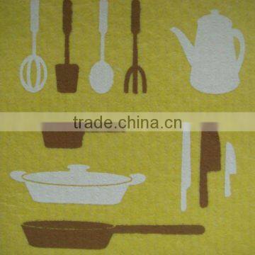 Custom printing natural cellulose sponge cloth for kitchen 100% wood-pulp,ECO-friendly