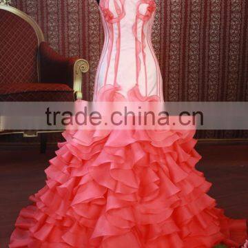 IN STOCK lace red flower party dress women's Full skirt sleeveless prom dress SE91