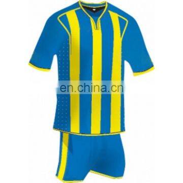 100% polyester cheap blue soccer uniforms