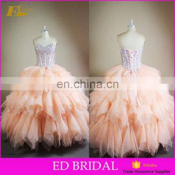 Full Length Sweetheart Neckline Beaded Organza Top And Skirt Ball Gown Patterns Vestidos De Quinceanera