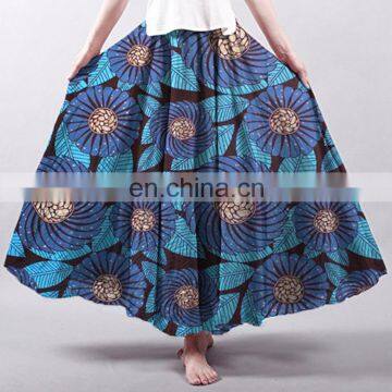 latest design womens african wax prints fabric super wax hollandais long skirt